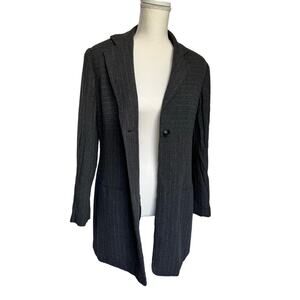 Vintage Halston Lifestyle Dark Gray Pinstripe Coat Blazer Women's 12